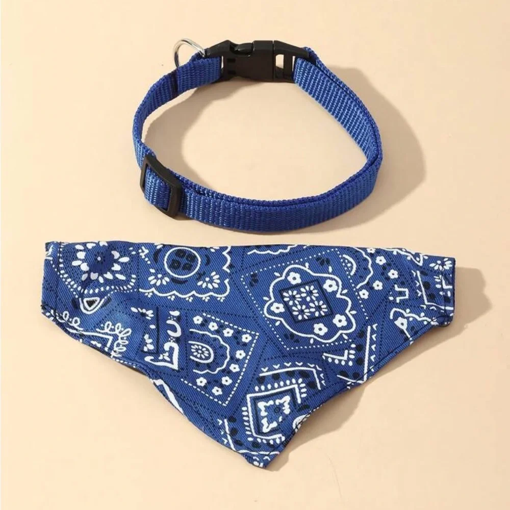 Blue Bandana Dog Collar